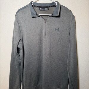 Men’s Under Armour Gray UA SweaterFleece quarter-zip pullover